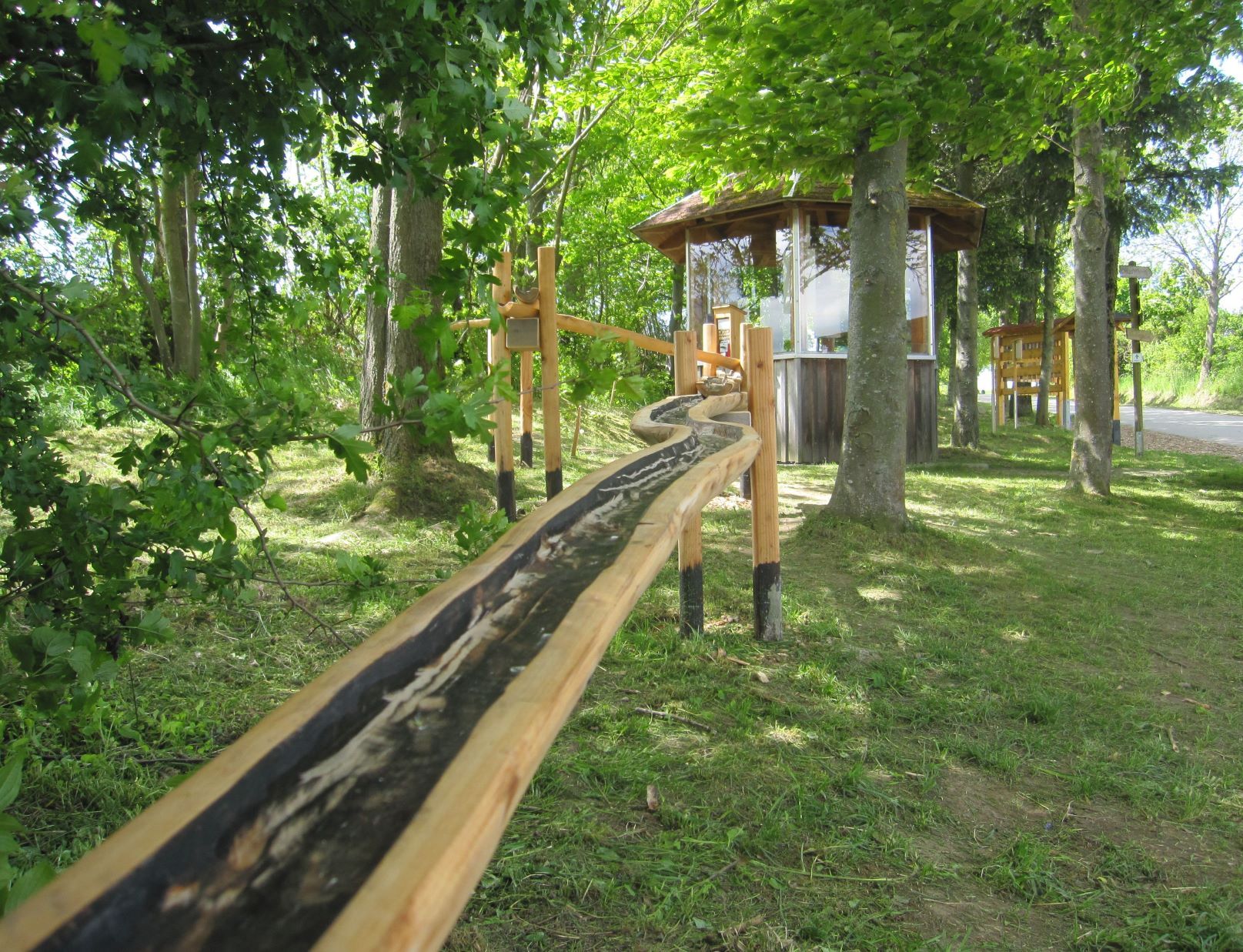 Naturlehrpfad - Holzkugelbahn (Automat mit Kugeln vorhanden/Holzkugel 50 Cent Münzen)